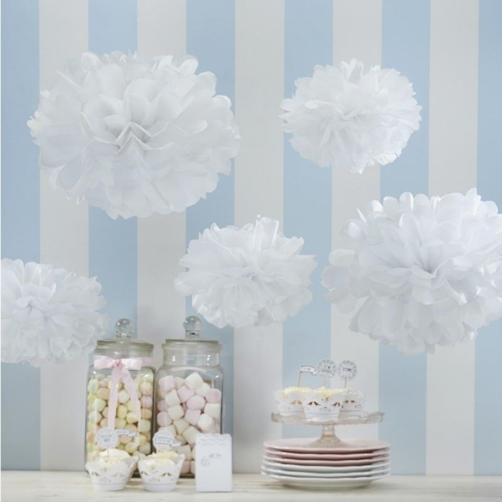 NWOT White Tissue Pom Pom Tissue Decorations